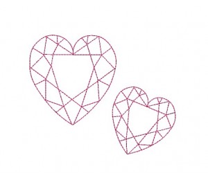 Stickdatei - Diamant Herz